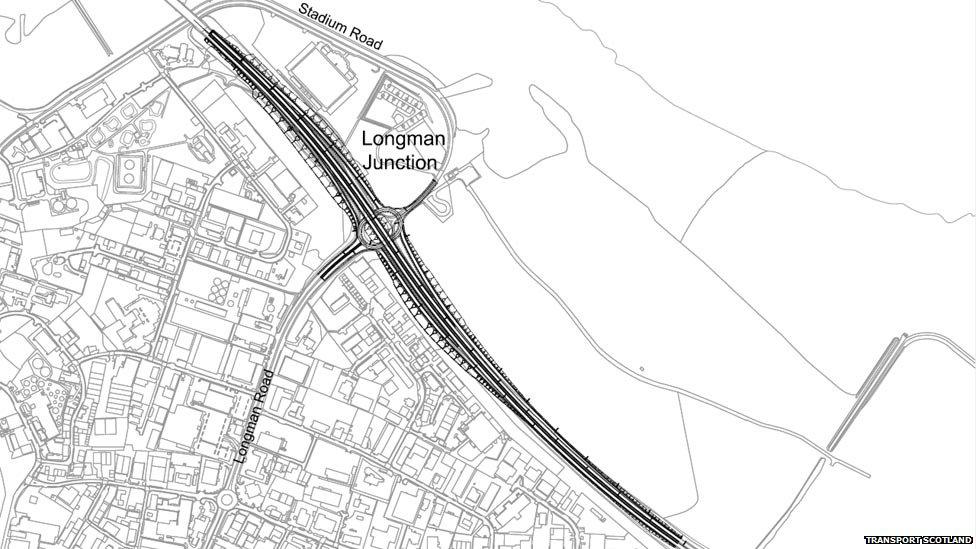 Plan for road layout at the Longman