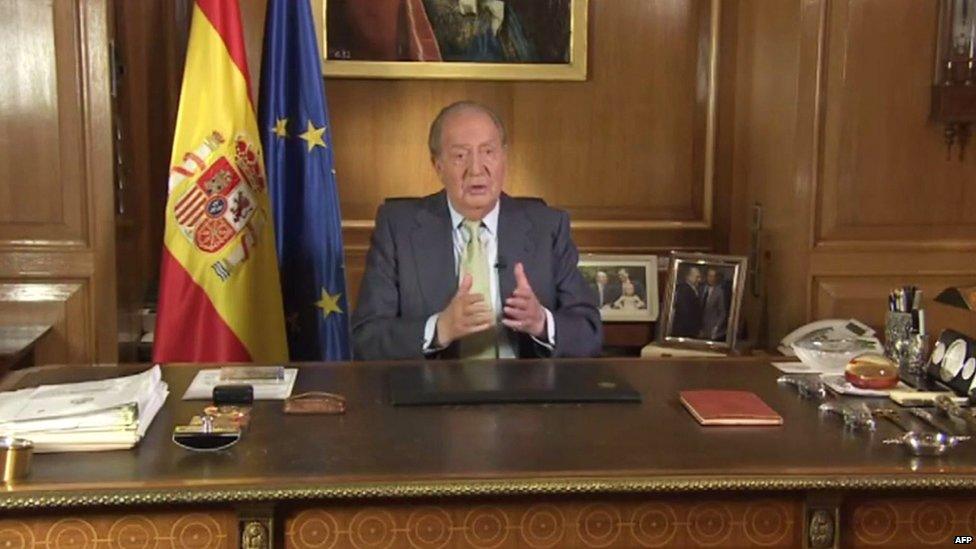 King Juan Carlos in a televised address to the nation