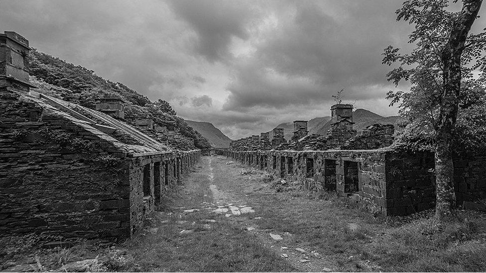 The ruins of Anglesey Barracks at Dinorwic Slate Quarry