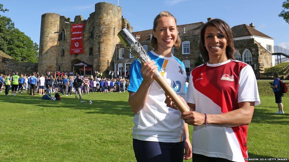 Lizzy Yarnold and Dame Kelly Holmes at Tonbridge Castle