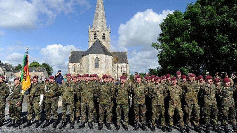 German soldiers lined up