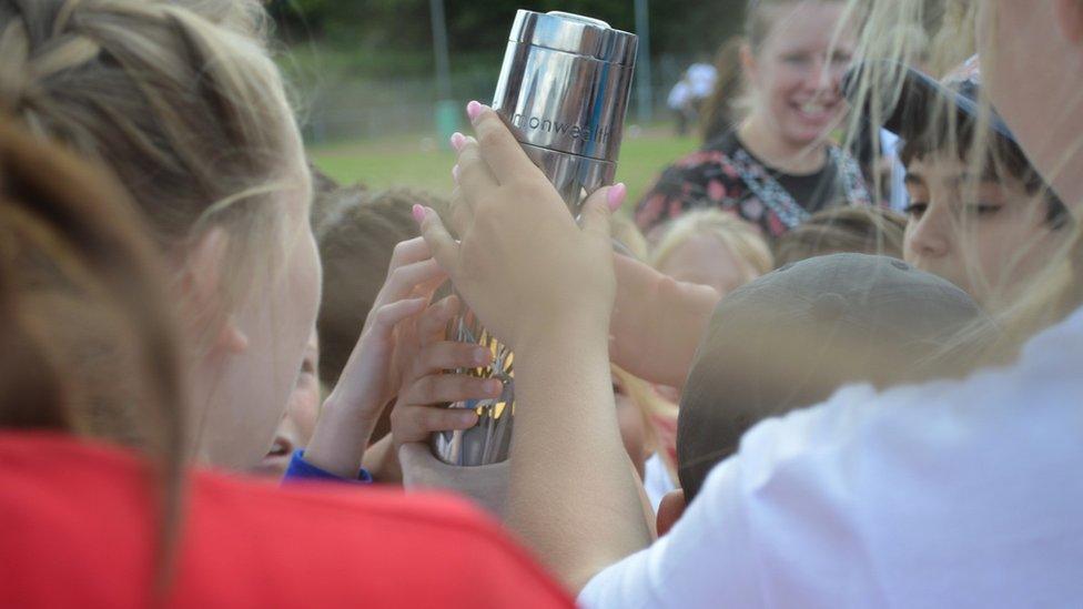 Children with the baton