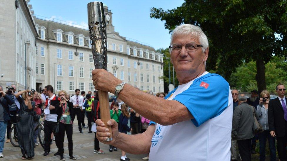 John Simmonds with the baton in Maidstone