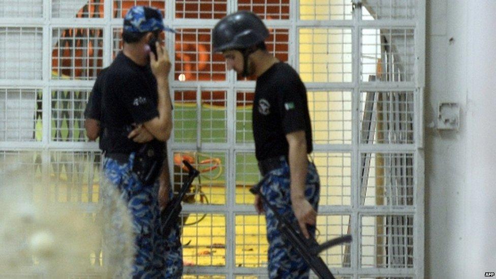 Pakistani Airport Security Force members at Karachi airport