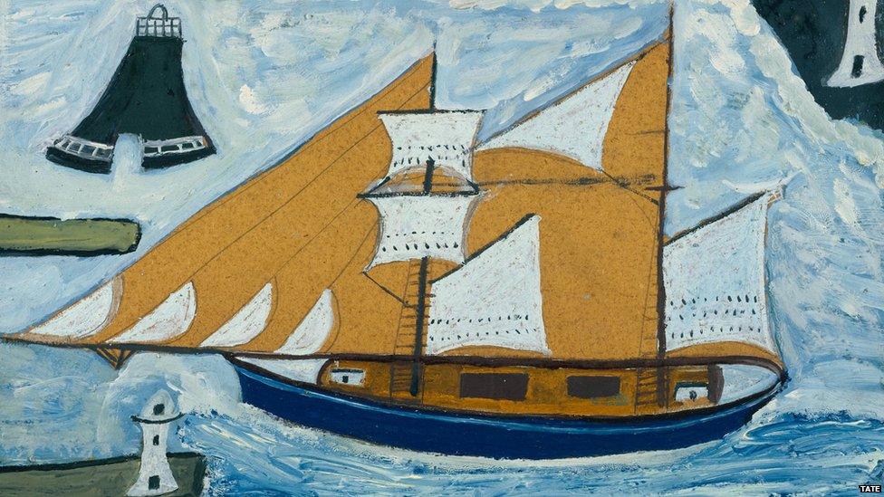 The Blue Ship c.1934 by Alfred Wallis