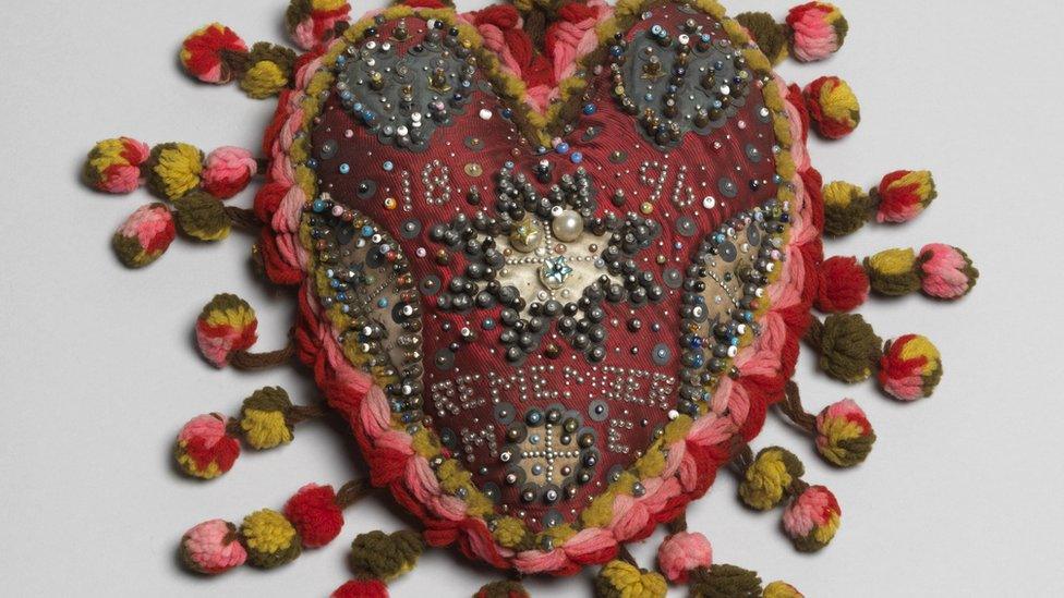 Heart pincushion, artist unknown