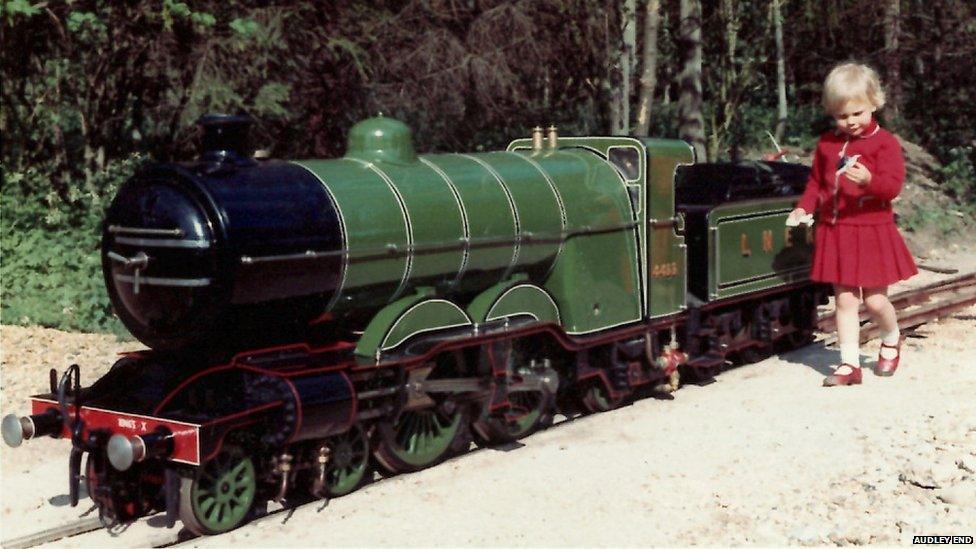 Miniature train and child in 1964