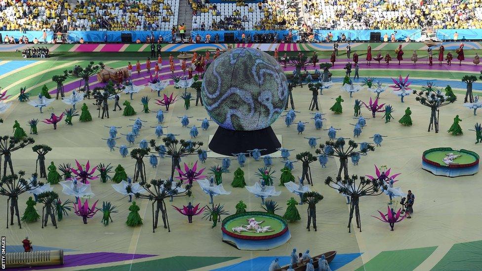 The World Cup opening ceremony at the Arena de Sao Paulo was designed to symbolise Brazil’s nature, people and football