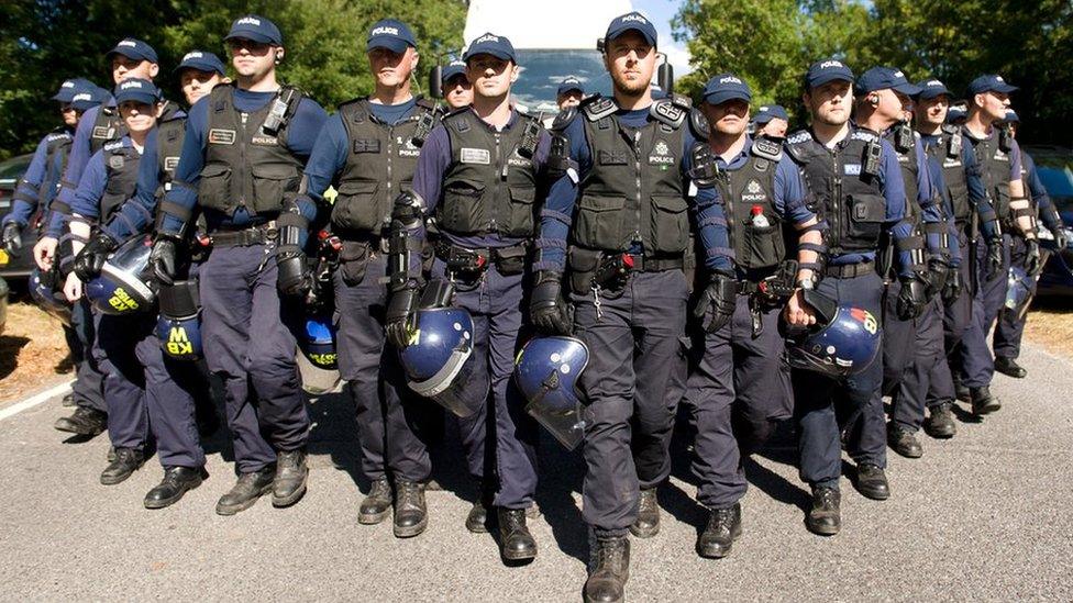 Police at Balcombe protest