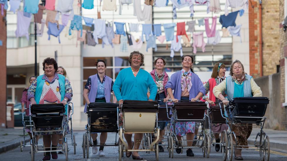 Brendan O'Carroll (centre) in Mrs Brown's Boys D'Movie