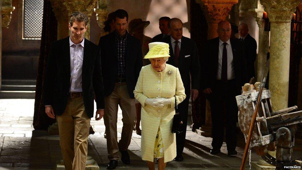 Queen arrives at Game of Thrones television set