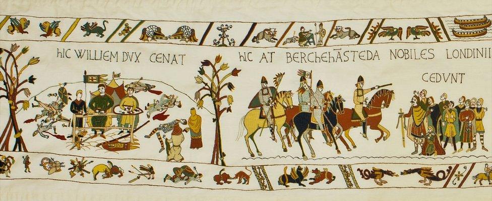 Final panel of Alderney Bayeux Tapestry