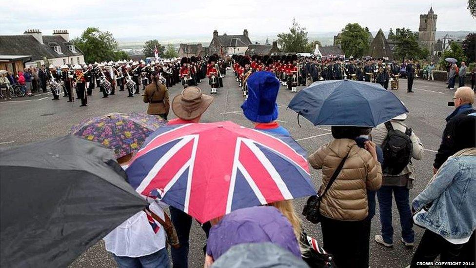 Crowds parade