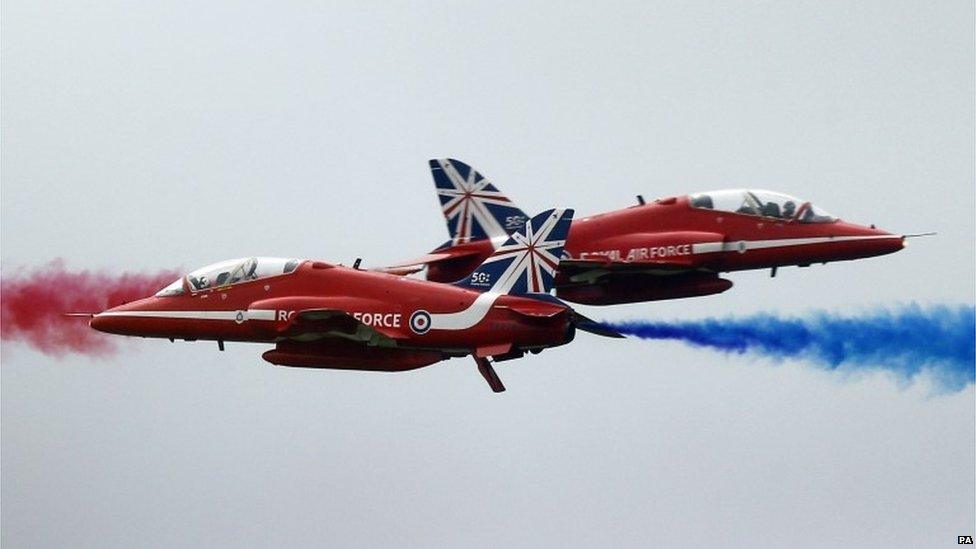 The Red Arrows display during the sixth annual Armed Forces Day in Stirling