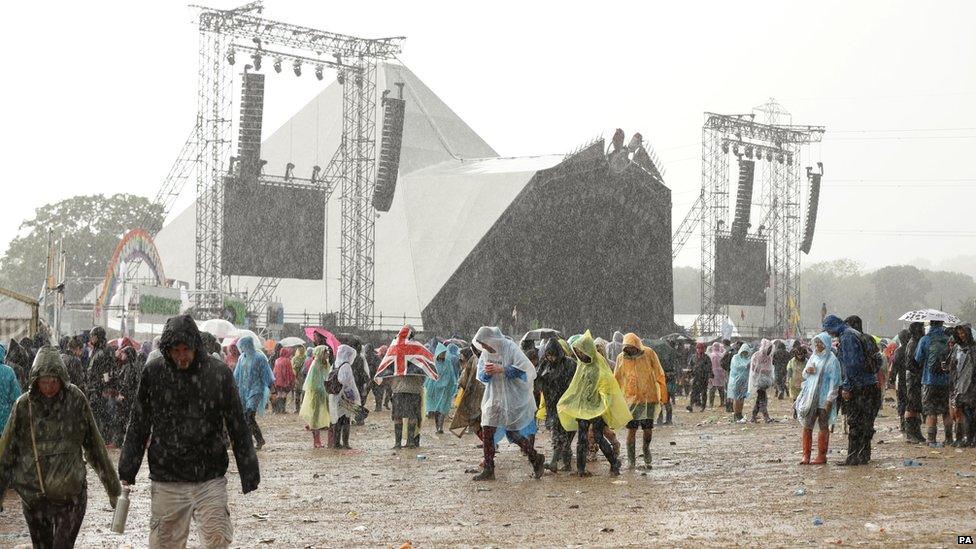 Rain at Glastonbury