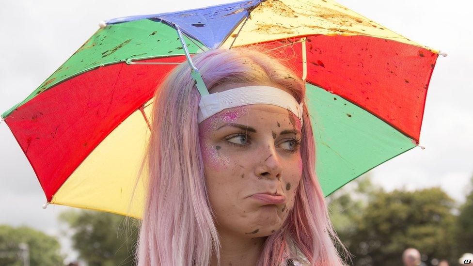 Glastonbury festival-goer