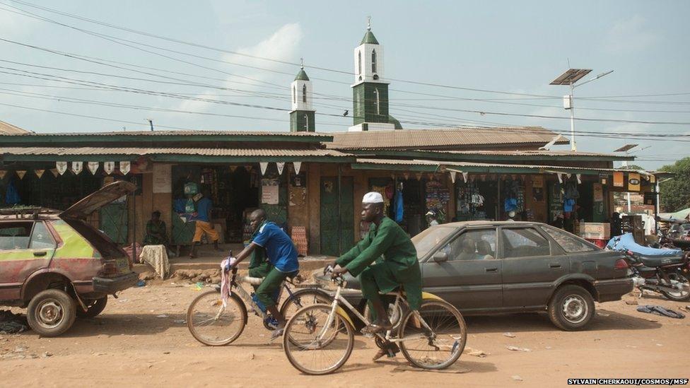 Town of Gueckedou in Guinea