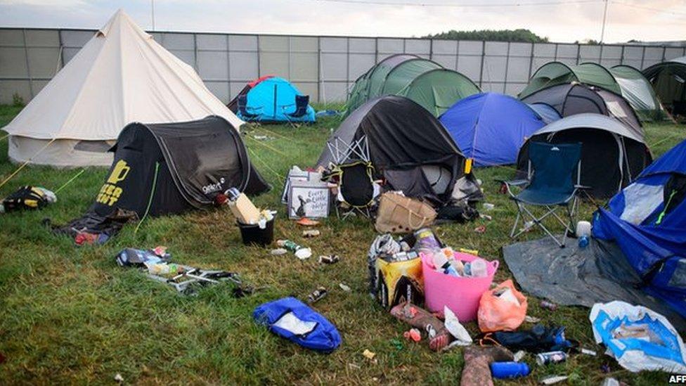 Rubbish at Glastonbury