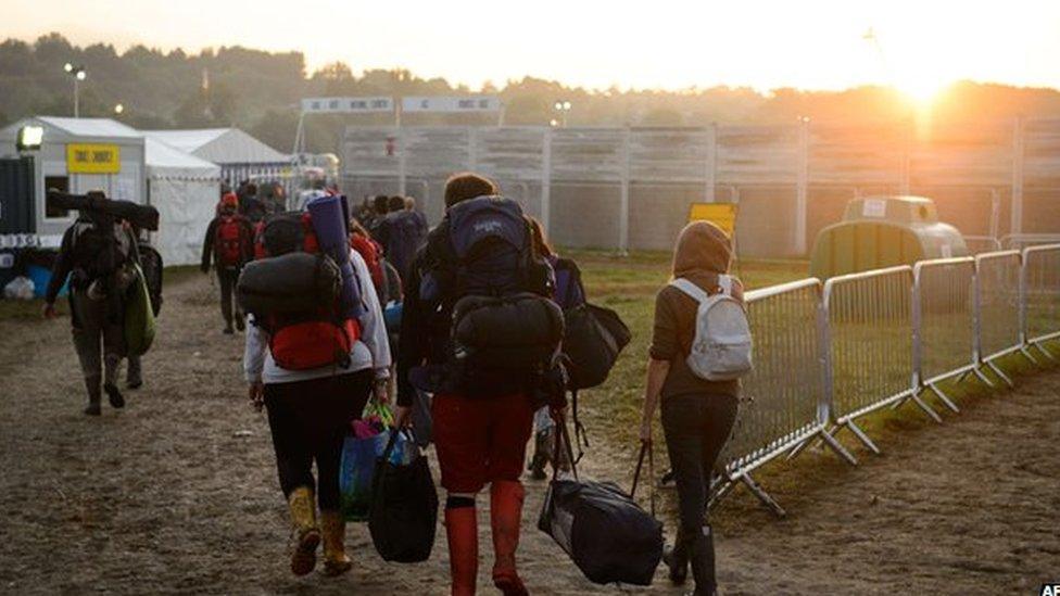 Glastonbury fans go home