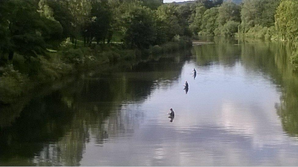 Fishermen in the River Taff