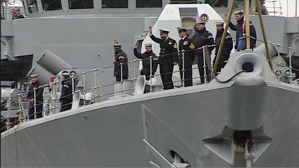 Crew onboard HMS Somerset