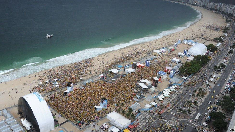 Thousands of fans at the Fifa Fan Fest in Rio de Janeiro, on July 8, 2014.