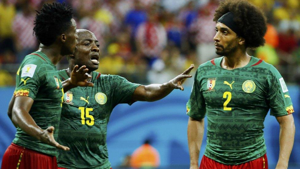 Broken. Cameroon were unable to leave any mark on Group A and team-mates Benjamin Moukandjo and Benoit Assou-Ekotto turned on each other during the defeat to Croatia in the heat of Manaus