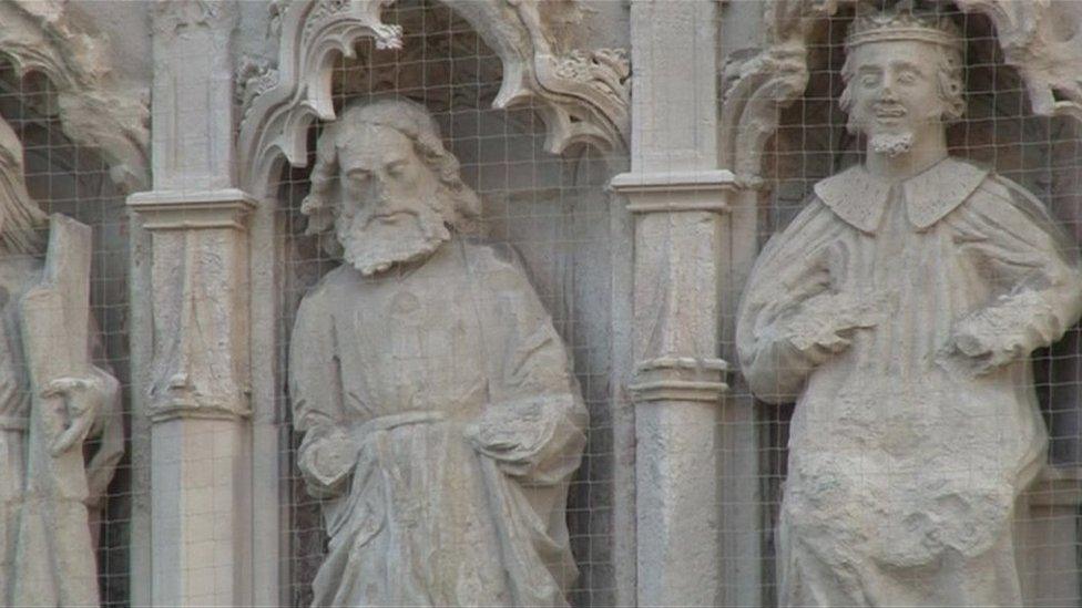 Statues on Exeter Cathedral