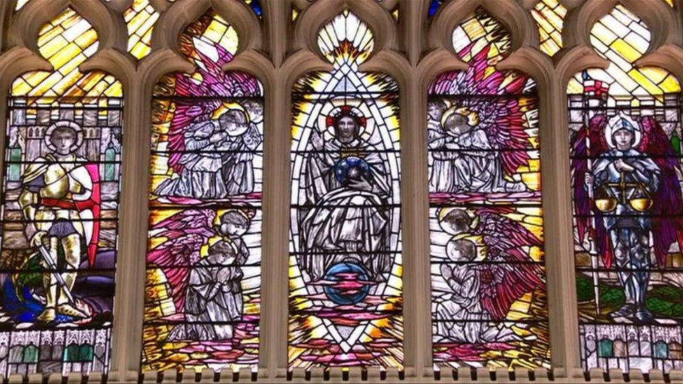 Stained-glass windows in Leicester Cathedral