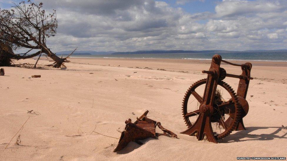 Remains of a winch at Culbin