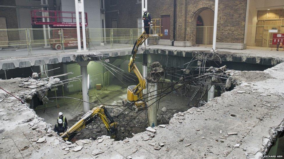 Imperial War Museum London atrium during the refurbishment