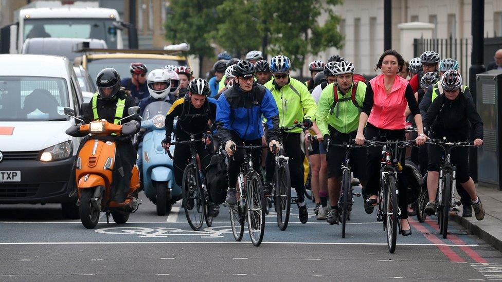 Cyclists in London