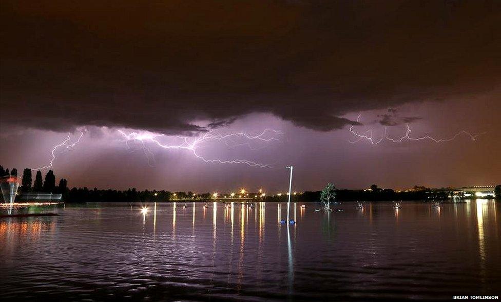 Lightning over Milton Keynes