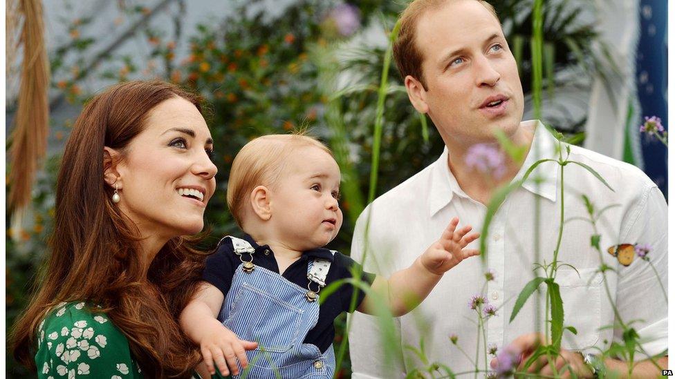 Prince George, with the Duke and Duchess of Cambridge