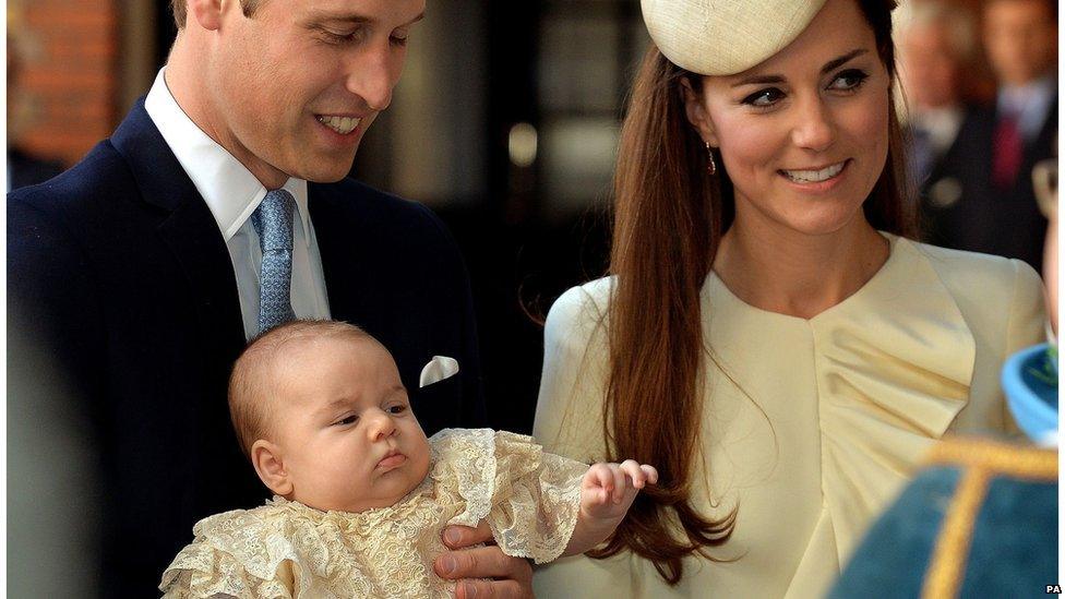 Prince George at Christening