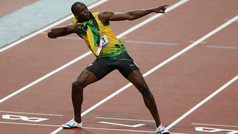 Athlete Usain Bolt poses