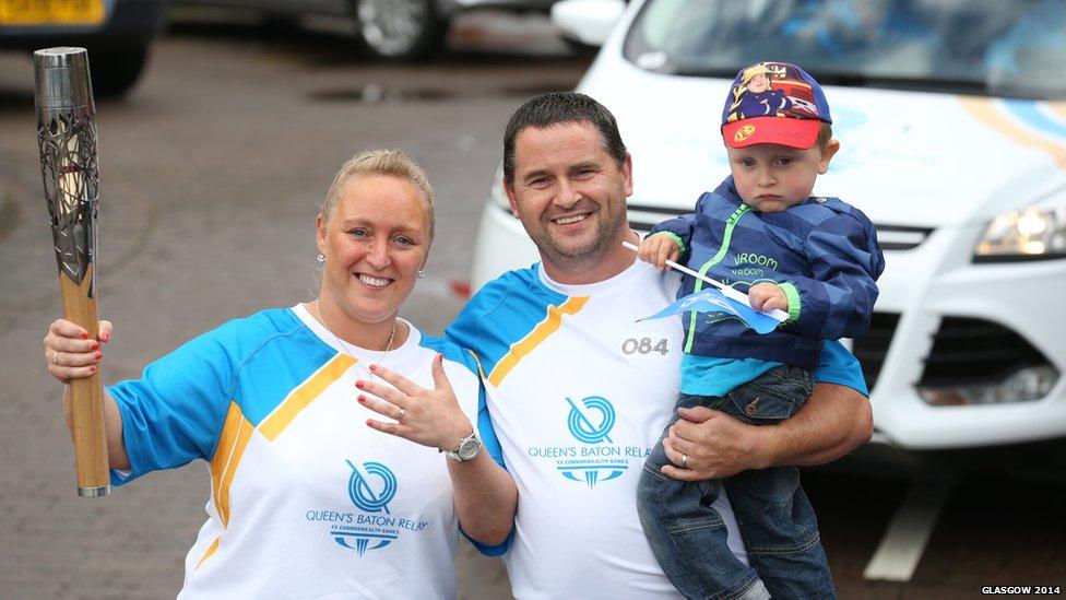 David McSkimming gets engaged to Susan Kirkpatrick on the Queen's Baton Relay