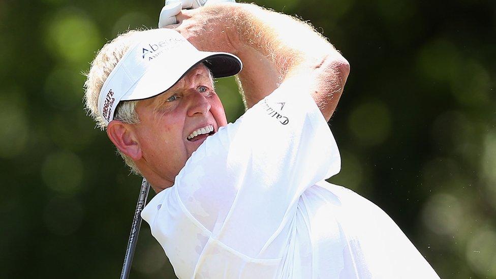 Colin Montgomerie is bidding to win the Senior Open Championship at Royal Porthcawl this week