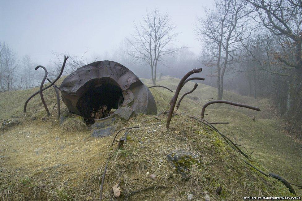 Destroyed observation post at the Ouvrage de Thiaumont