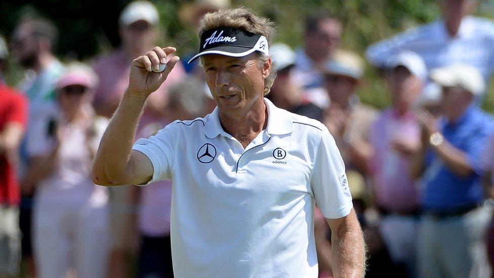 Bernhard Langer has taken a seven-shot lead at Royal Porthcawl