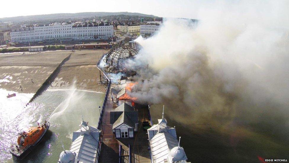 Fire on Eastbourne Pier