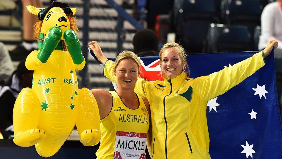 Team Australia's Kim Mickle and Kelsey-Lee Roberts