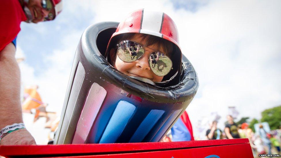 Child in a cannon at Camp Bestival