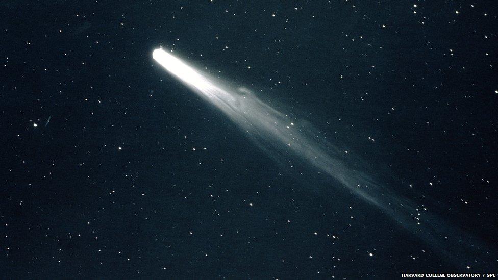 Comet 1P/Halley seen from Earth