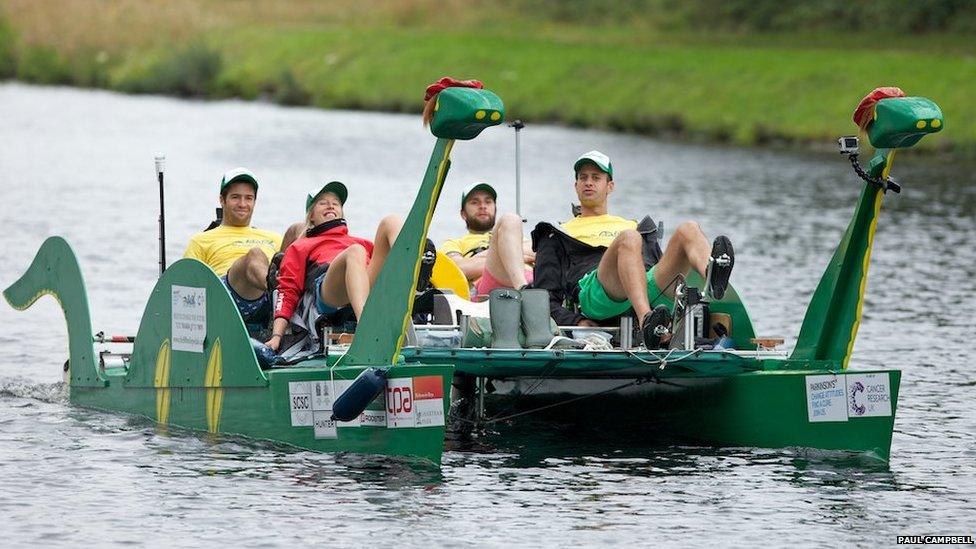 Nessie-shaped pedalo