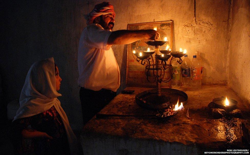 Candle Lighting – at a home "shrine" in Iraqi Kurdistan