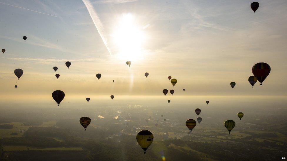 Balloons in the air