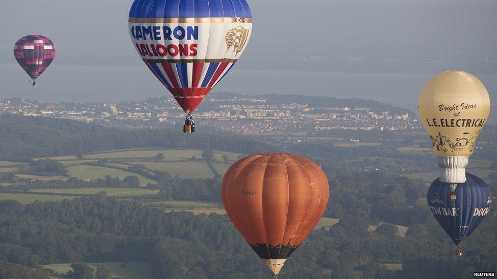 Balloons in the air