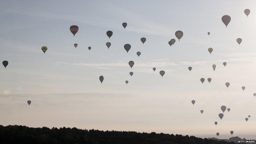 Balloons in the air