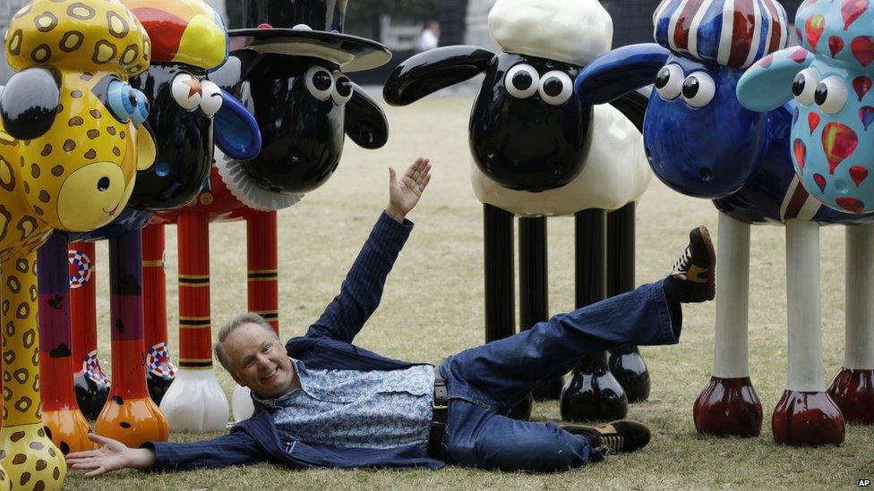 Nick Park and Shaun the Sheep sculptures